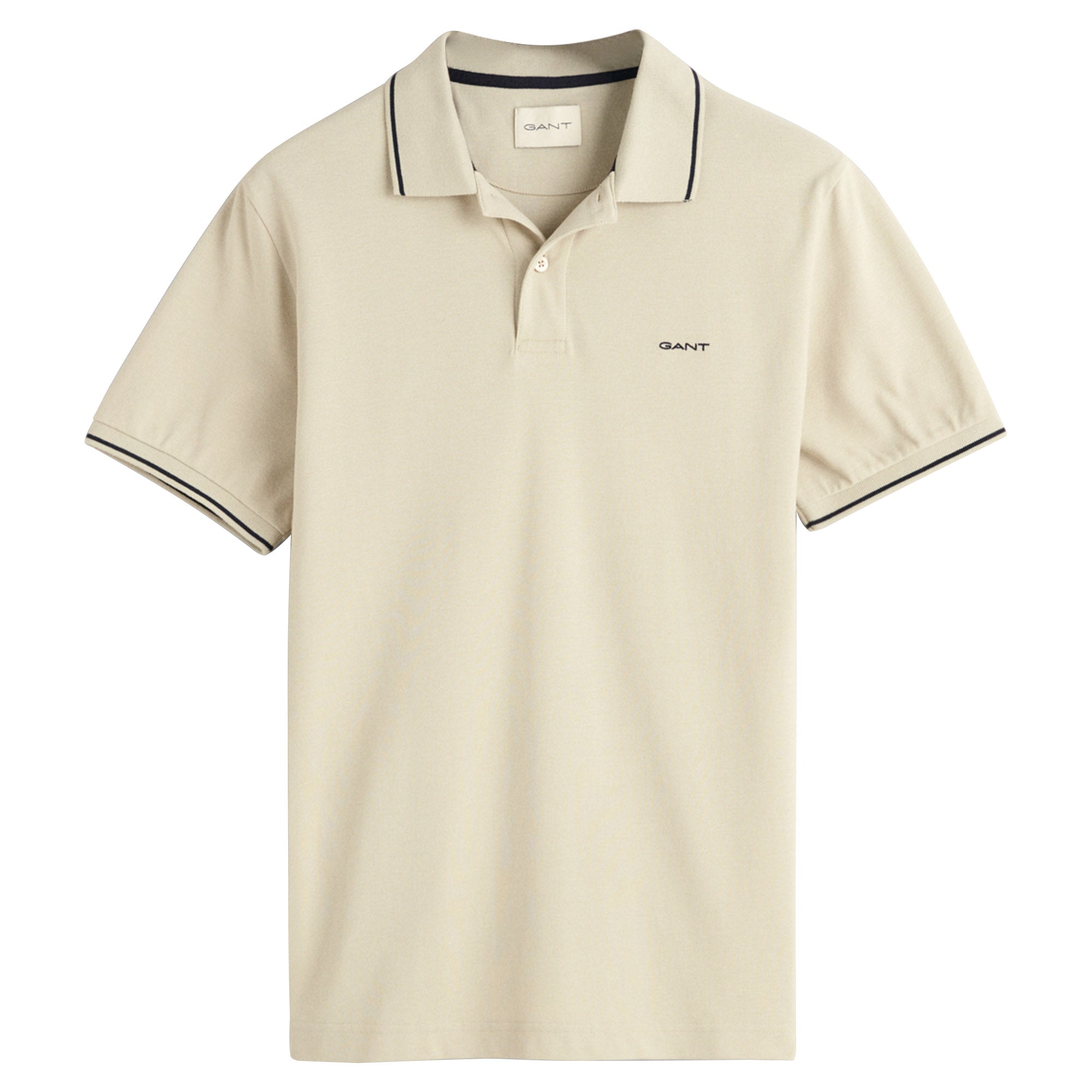 GANT Herren Poloshirt - TIPPING PIQUE RUGGER, Kurzarm, Knopfleiste, Logo, uni