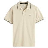 GANT Herren Poloshirt - TIPPING PIQUE RUGGER, Kurzarm, Knopfleiste, Logo, uni