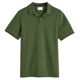 GANT Herren Poloshirt - TIPPING PIQUE RUGGER, Kurzarm, Knopfleiste, Logo, uni