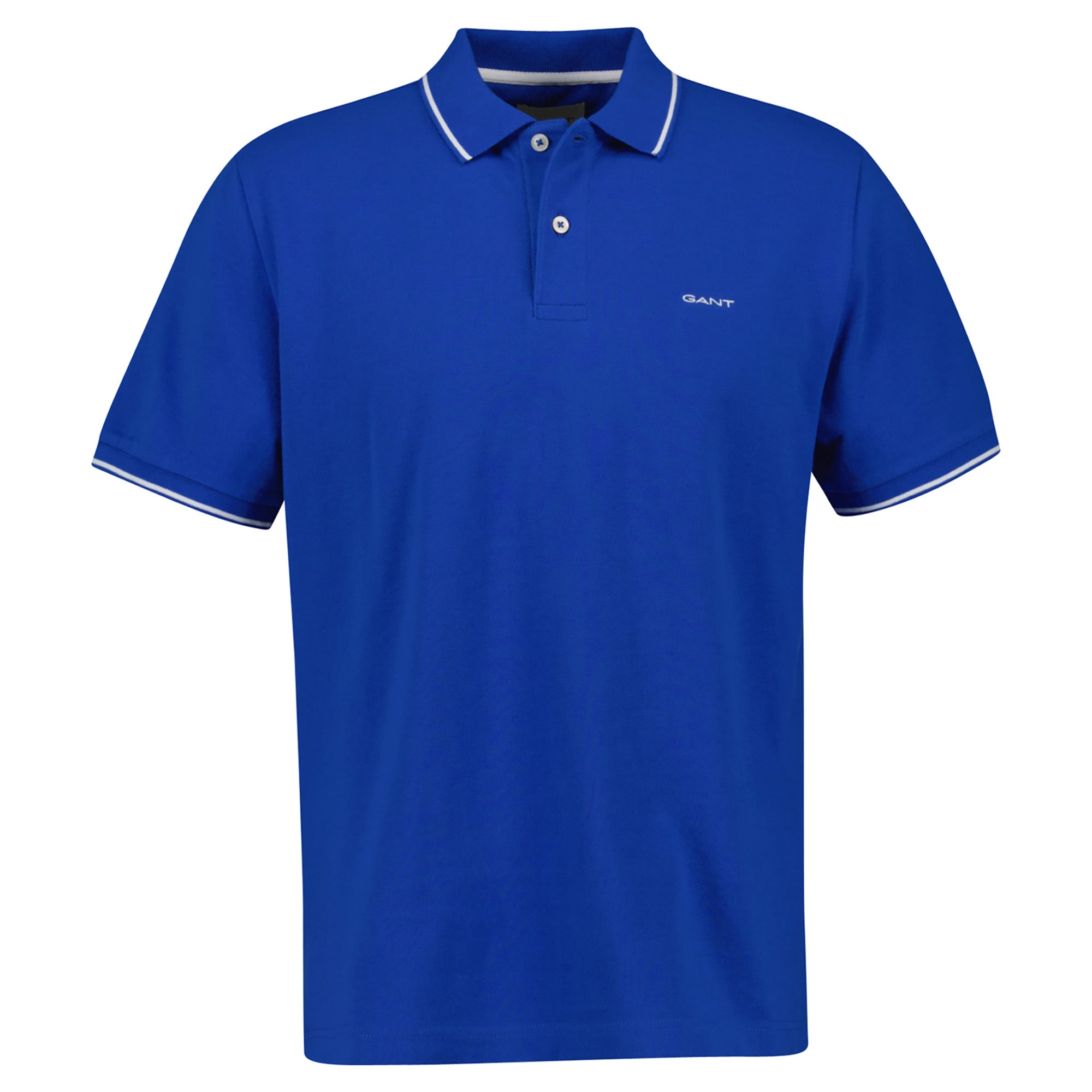 GANT Herren Poloshirt - TIPPING PIQUE RUGGER, Kurzarm, Knopfleiste, Logo, uni