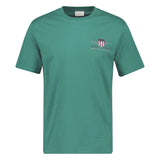 GANT Men's T-shirt - REG ARCHIVE SHIELD EMB, round neck, short sleeve, embroidery