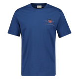 GANT Herren T-Shirt - REG ARCHIVE SHIELD EMB, Rundhals, kurzarm, Stickerei