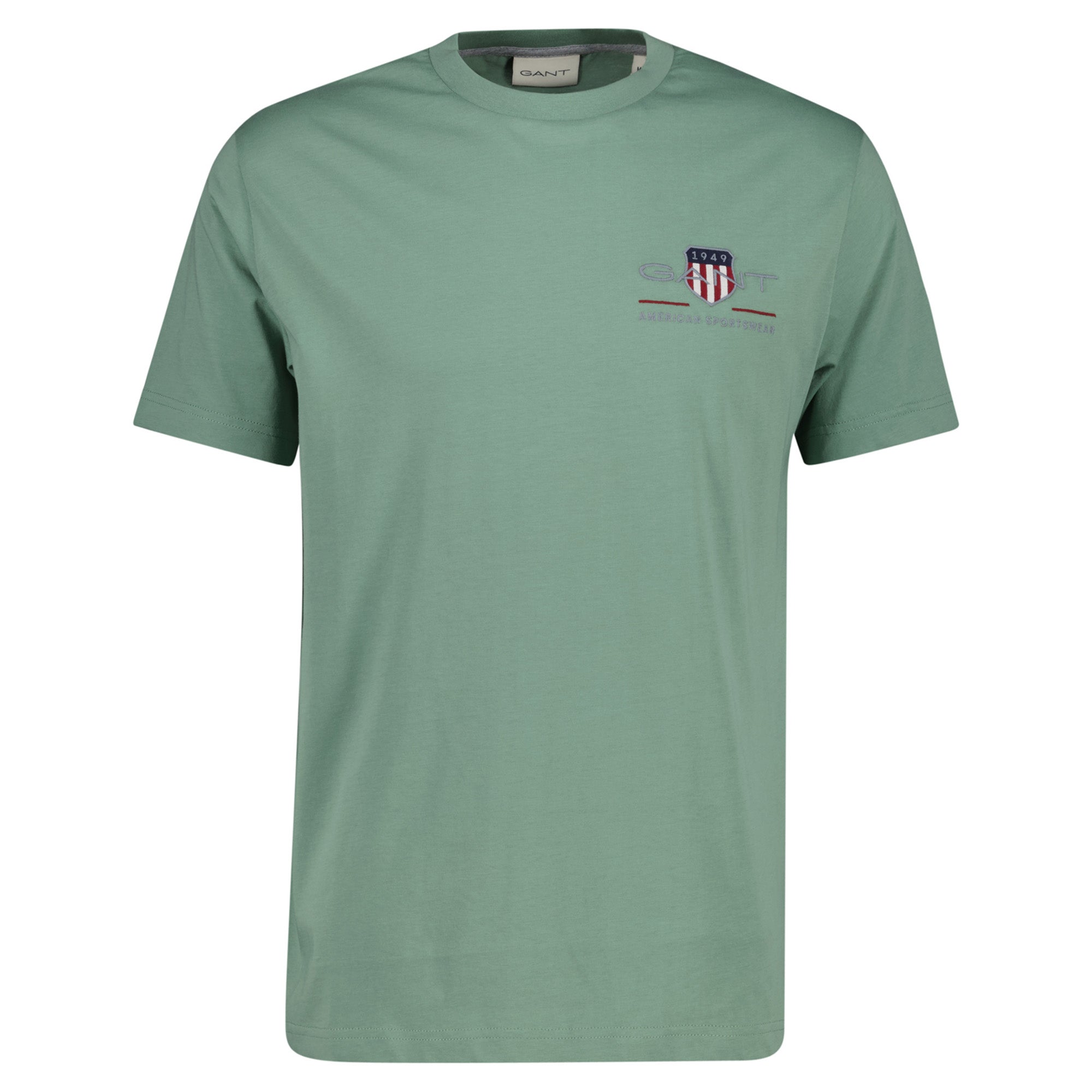 GANT Herren T-Shirt - REG ARCHIVE SHIELD EMB, Rundhals, kurzarm, Stickerei