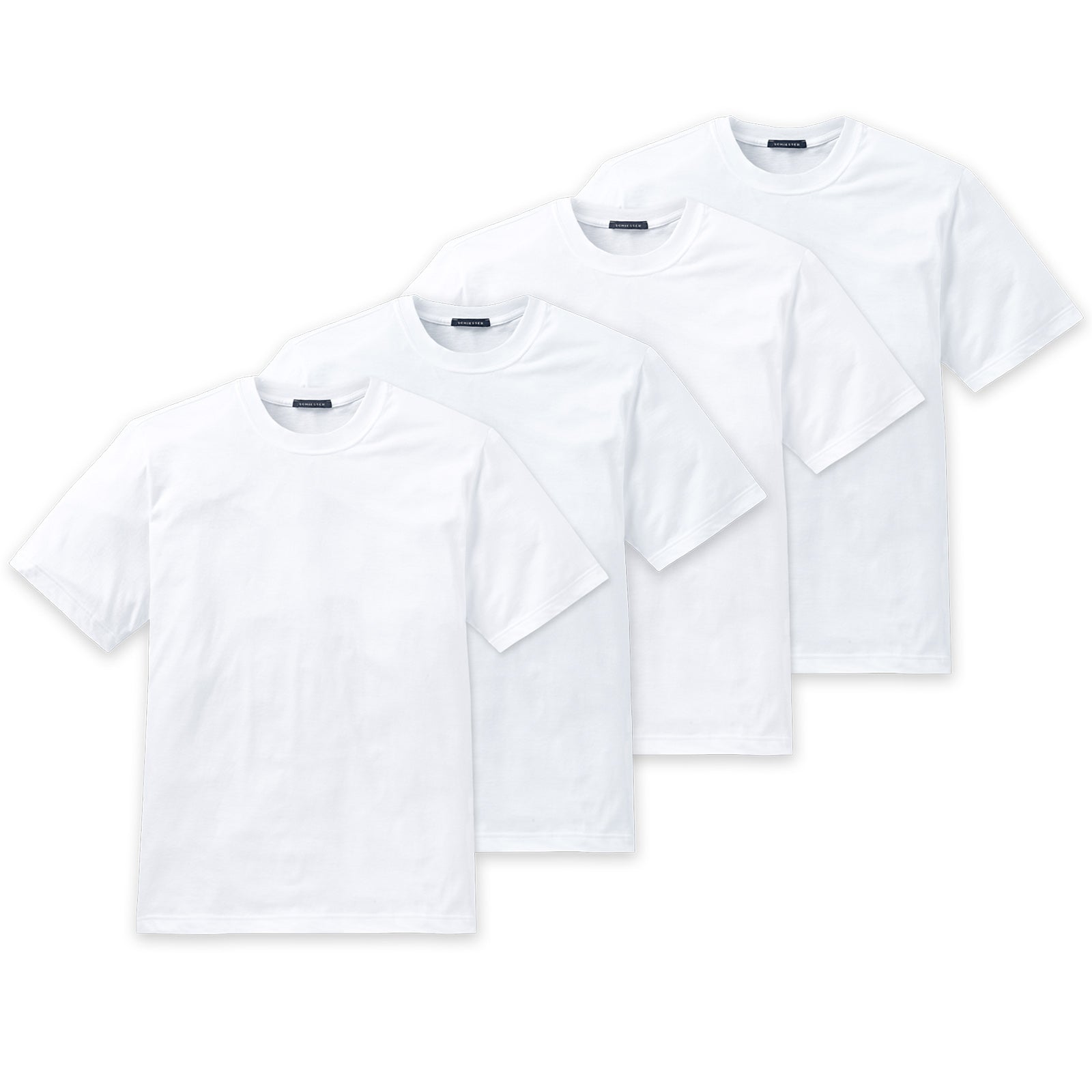 SCHIESSER Herren American T-Shirt 4er Pack - 1/2 Arm, Unterhemd, Rundhals