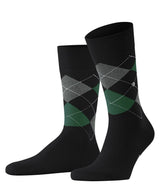 Burlington Herren Socken - King, Baumwolle, Rautenmuster, Logoemblem