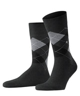 Burlington Herren Socken - King, Baumwolle, Rautenmuster, Logoemblem