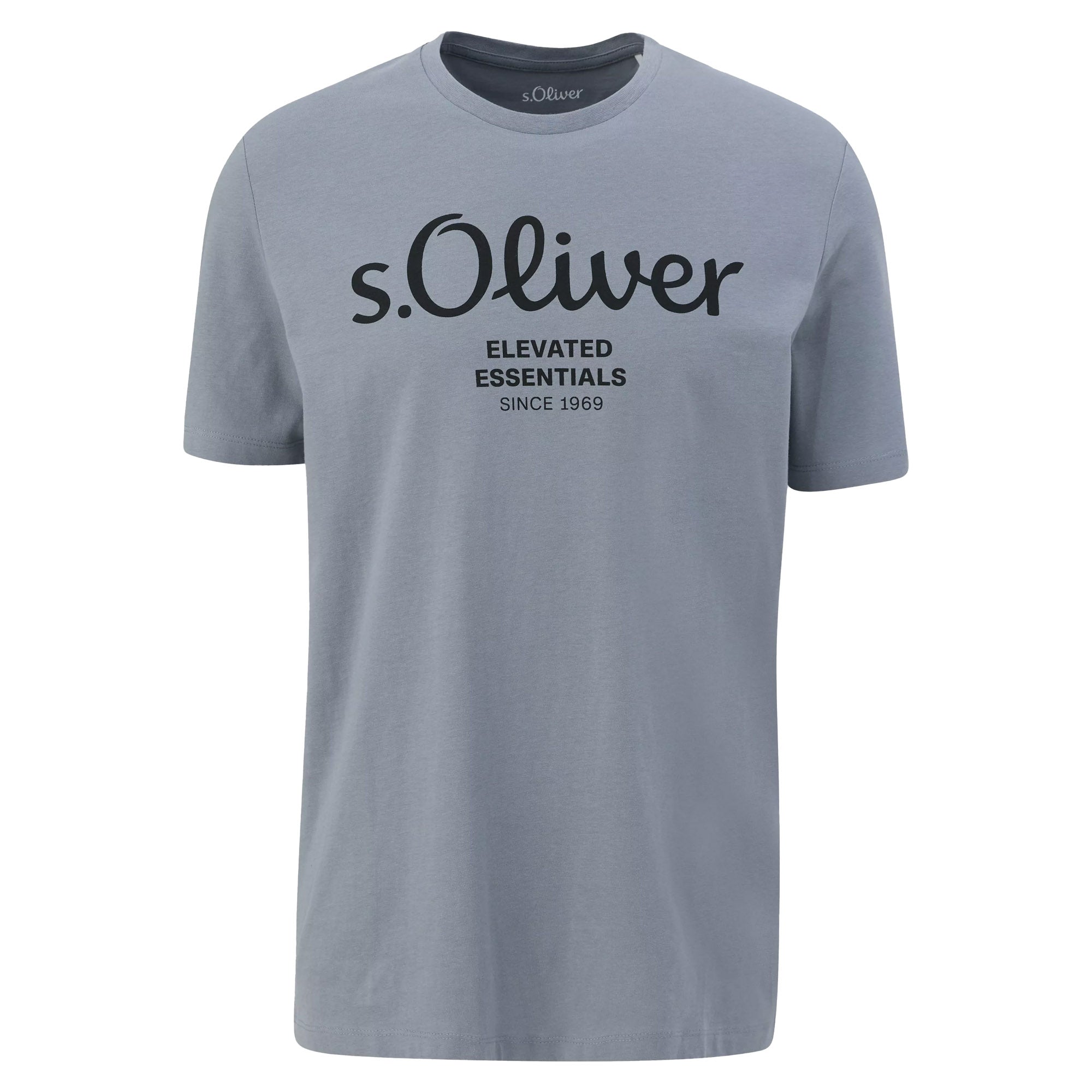 s.Oliver Herren T-Shirt - Basic, Logoprint, Rundhals, Baumwolle