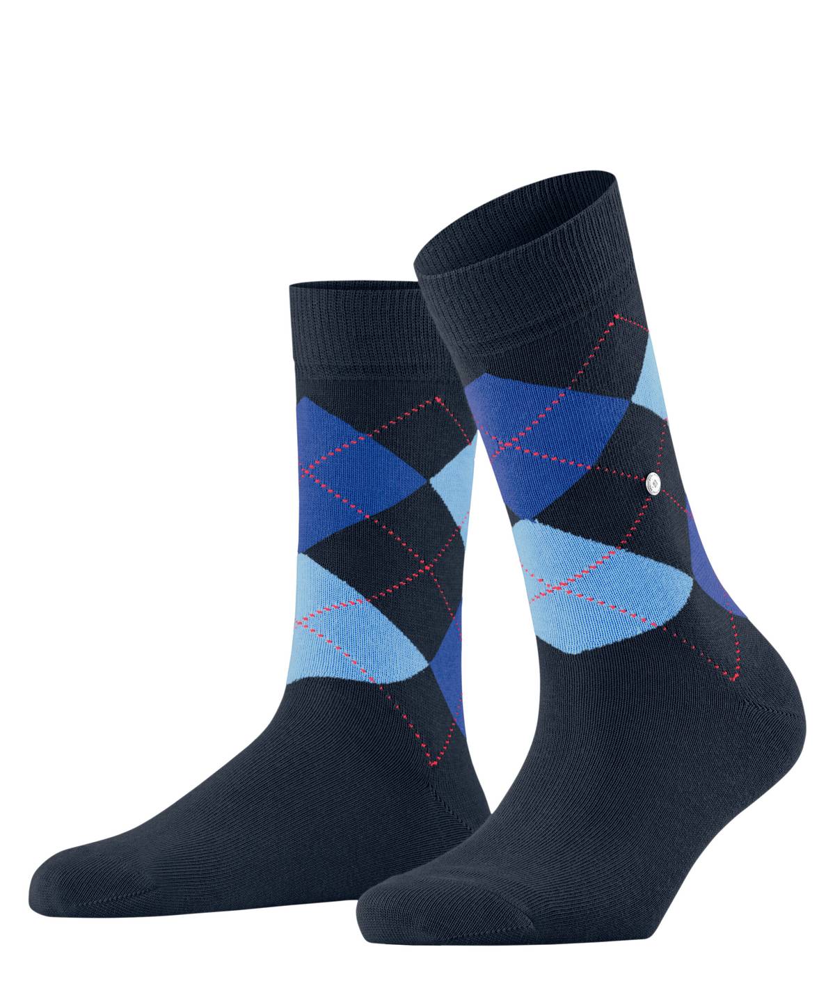 Burlington Damen Socken - Queen, Kurzstrümpfe, Baumwolle, Rautenmuster, Logoemblem