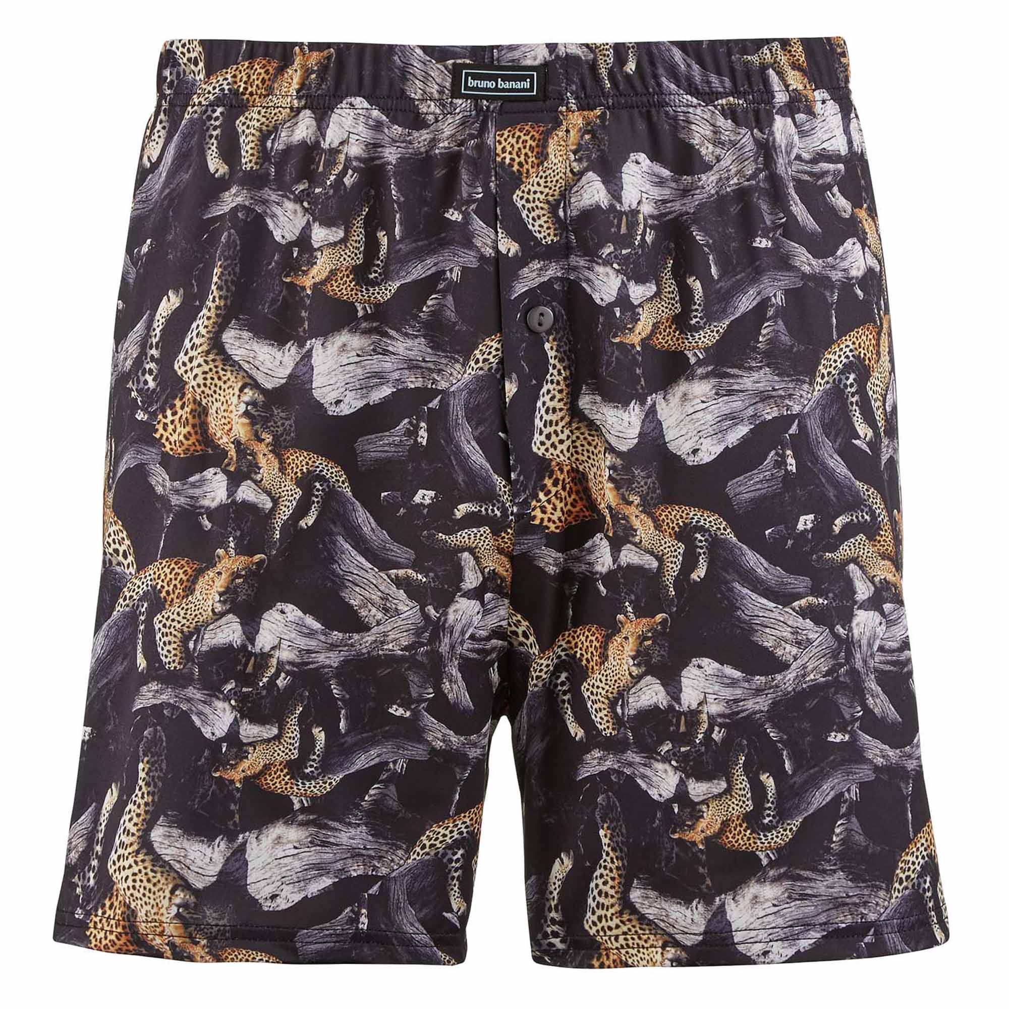 bruno banani men's jersey boxer shorts - PANTHERA, bb Premium Line, print