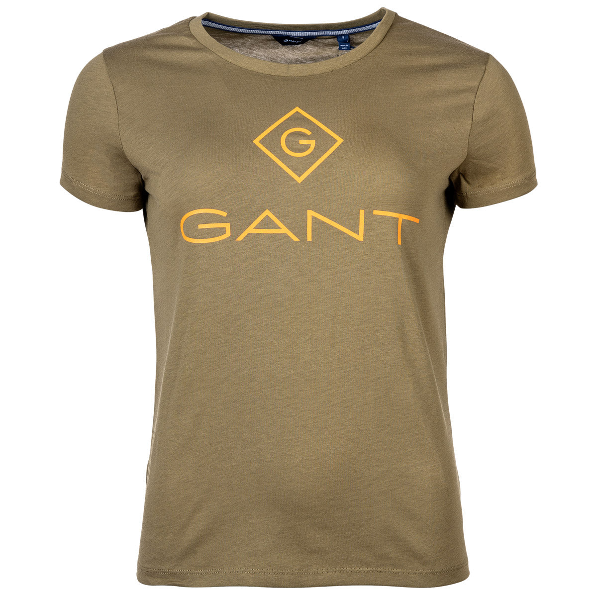 GANT Ladies T-Shirt - D1 Color Lock Up T-Shirt, Round Neck, Short Sleeve, Cotton, Print, Solid Color
