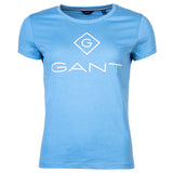 GANT Damen T-Shirt - D1 Color Lock Up T-Shirt, Rundhals, kurzarm, Baumwolle, Print, einfarbig