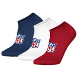 NFL Unisex Sneaker-Socken, 3er Pack - NFL Shield 3Pack Sneaker Socks, Logo, Baumwollmischung