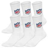 NFL Unisex Socken, 6er Pack - NFL Shield 6Pack Crew Socks, Logo, Baumwollmischung