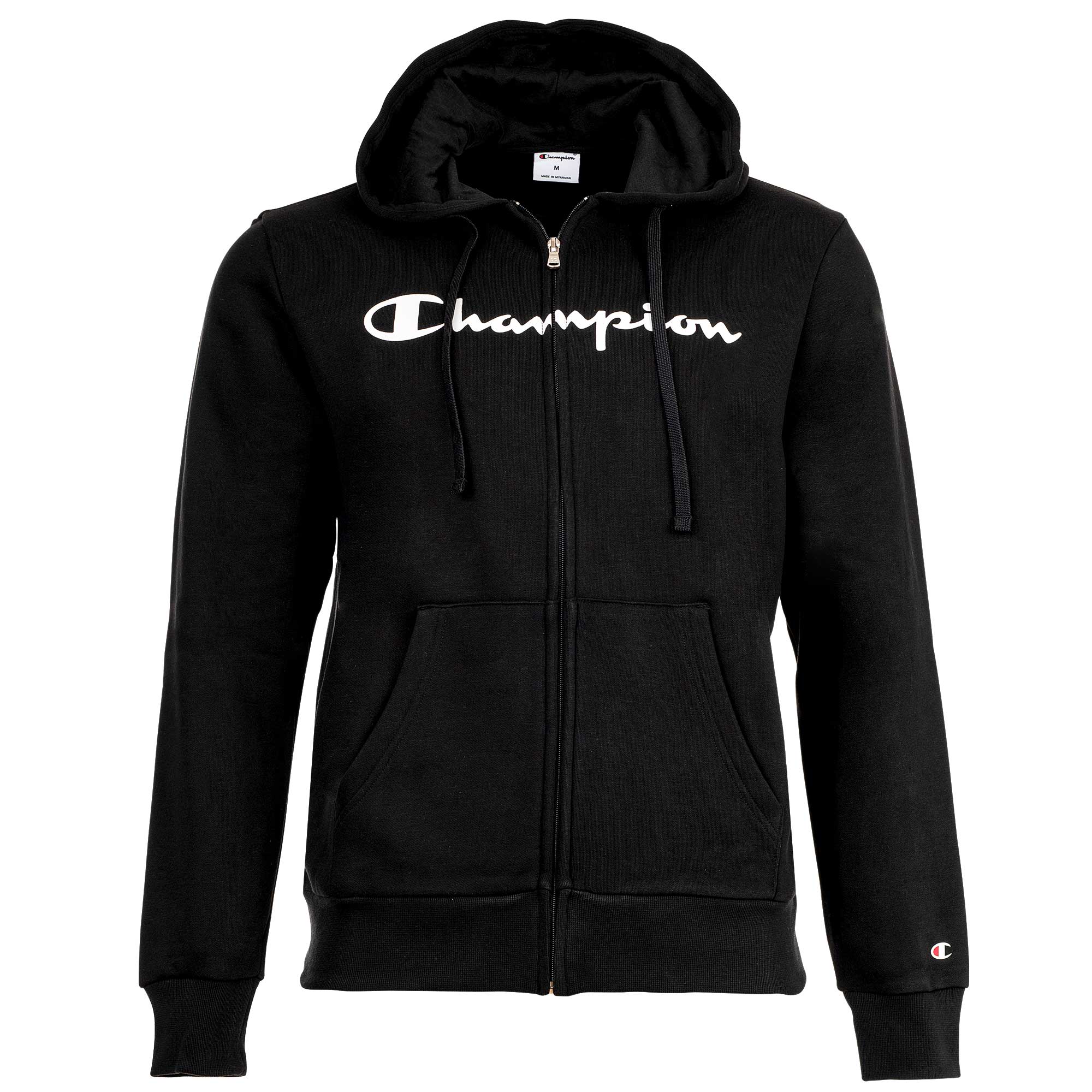 Champion Herren Sweatjacke - Basic Fleece 280 Full Zip Hoodie Sweatshirt, Logo, einfarbig