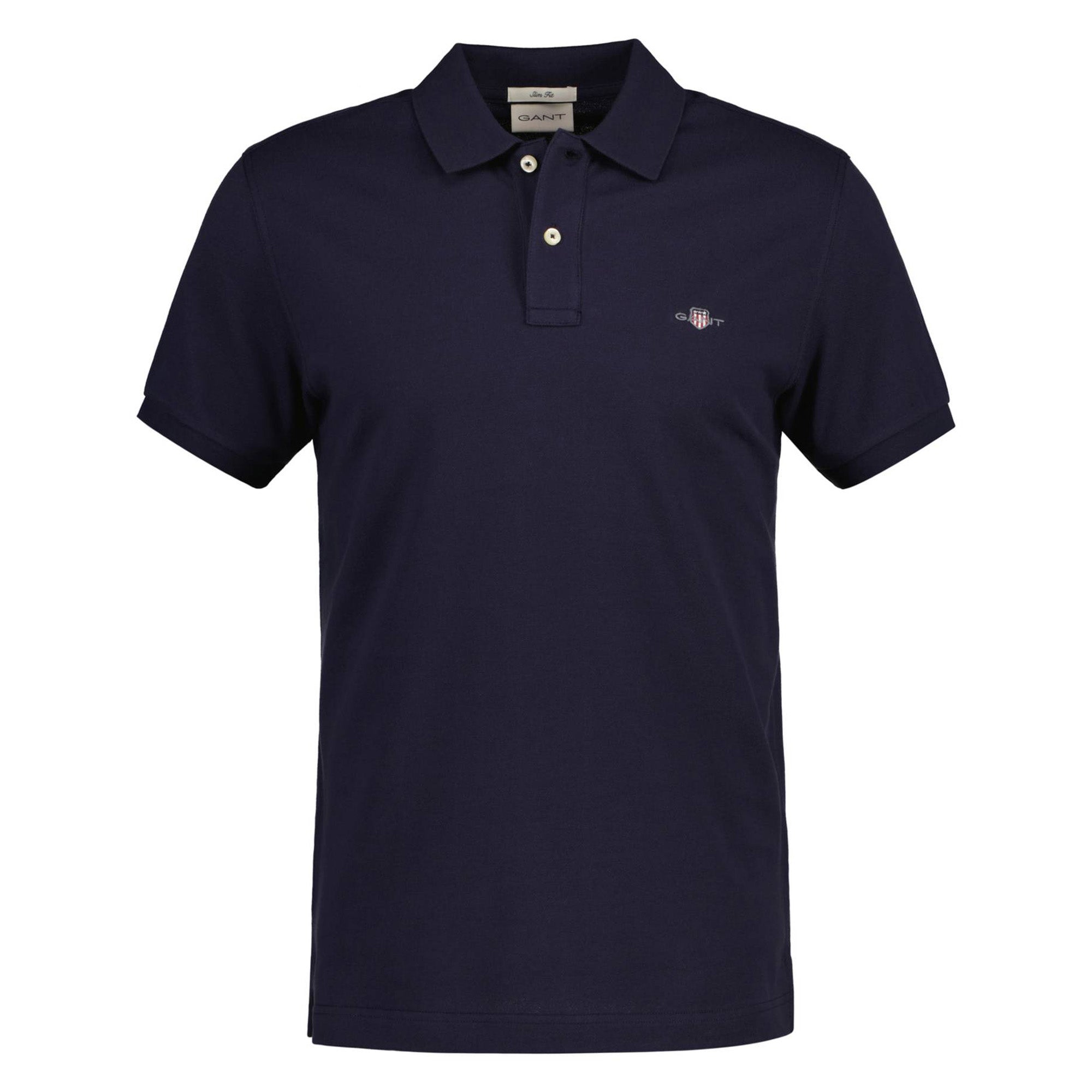 GANT Herren Poloshirt - SLIM SHIELD PIQUE POLO, Kurzarm, Knopfleiste, Logo