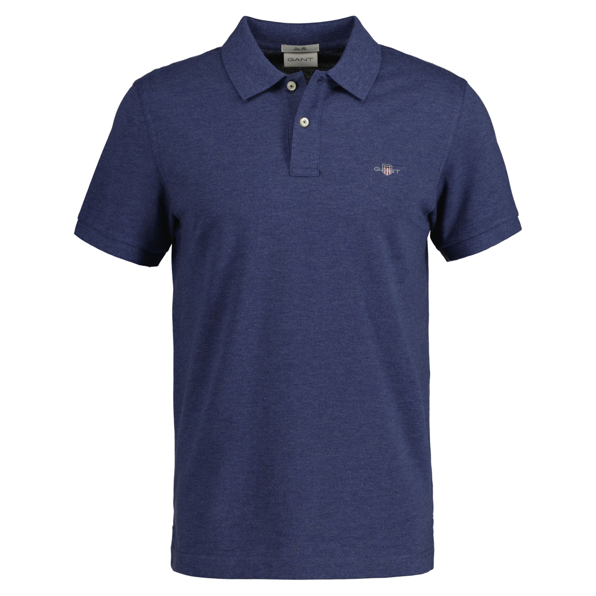 GANT Men's Polo Shirt - SLIM SHIELD PIQUE POLO, short sleeve, button placket, logo