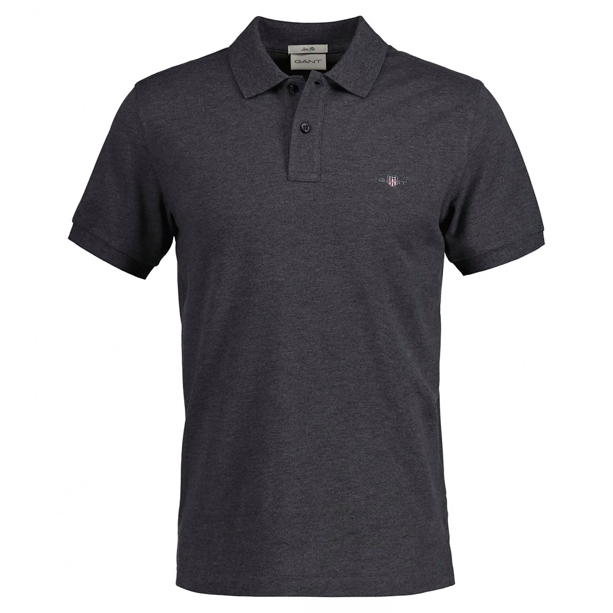 GANT Herren Poloshirt - SLIM SHIELD PIQUE POLO, Kurzarm, Knopfleiste, Logo