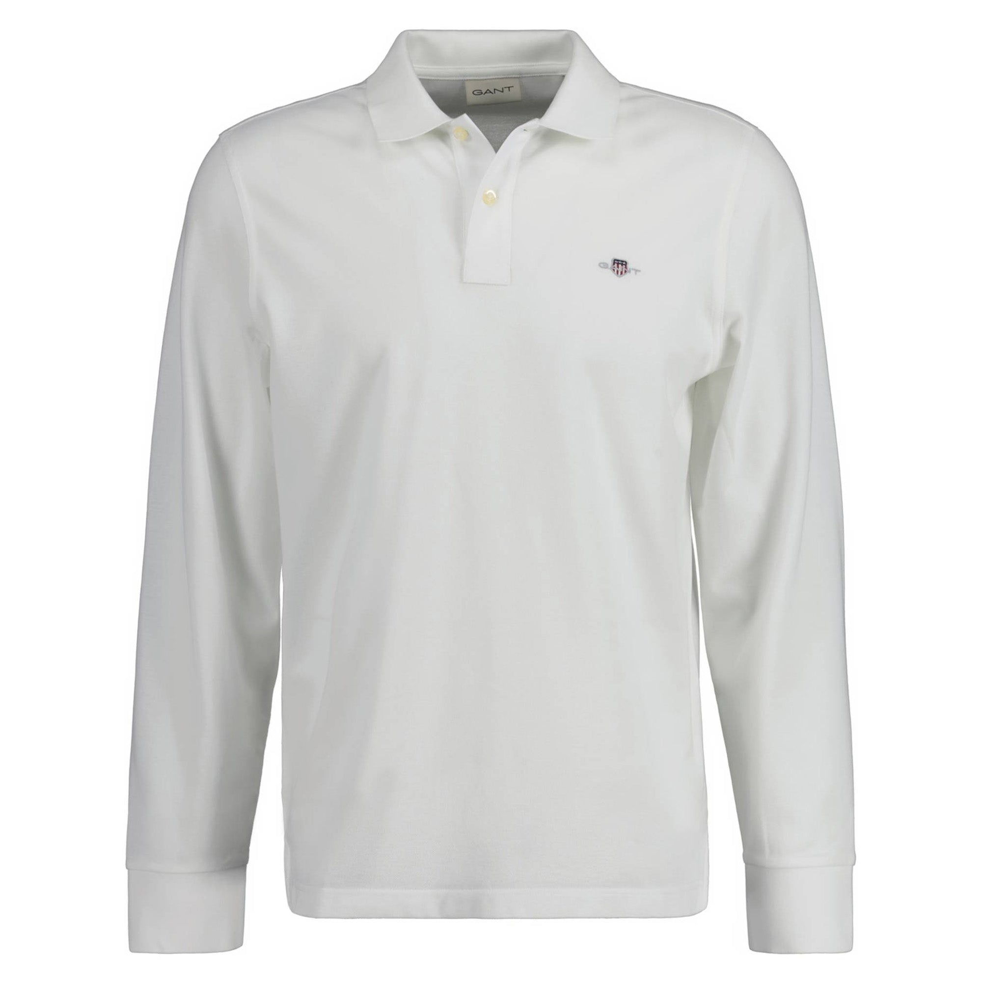 GANT Herren Poloshirt - REGULAR SHIELD LONGSLEEVE PIQUE RUGGER, Langarm, Logo