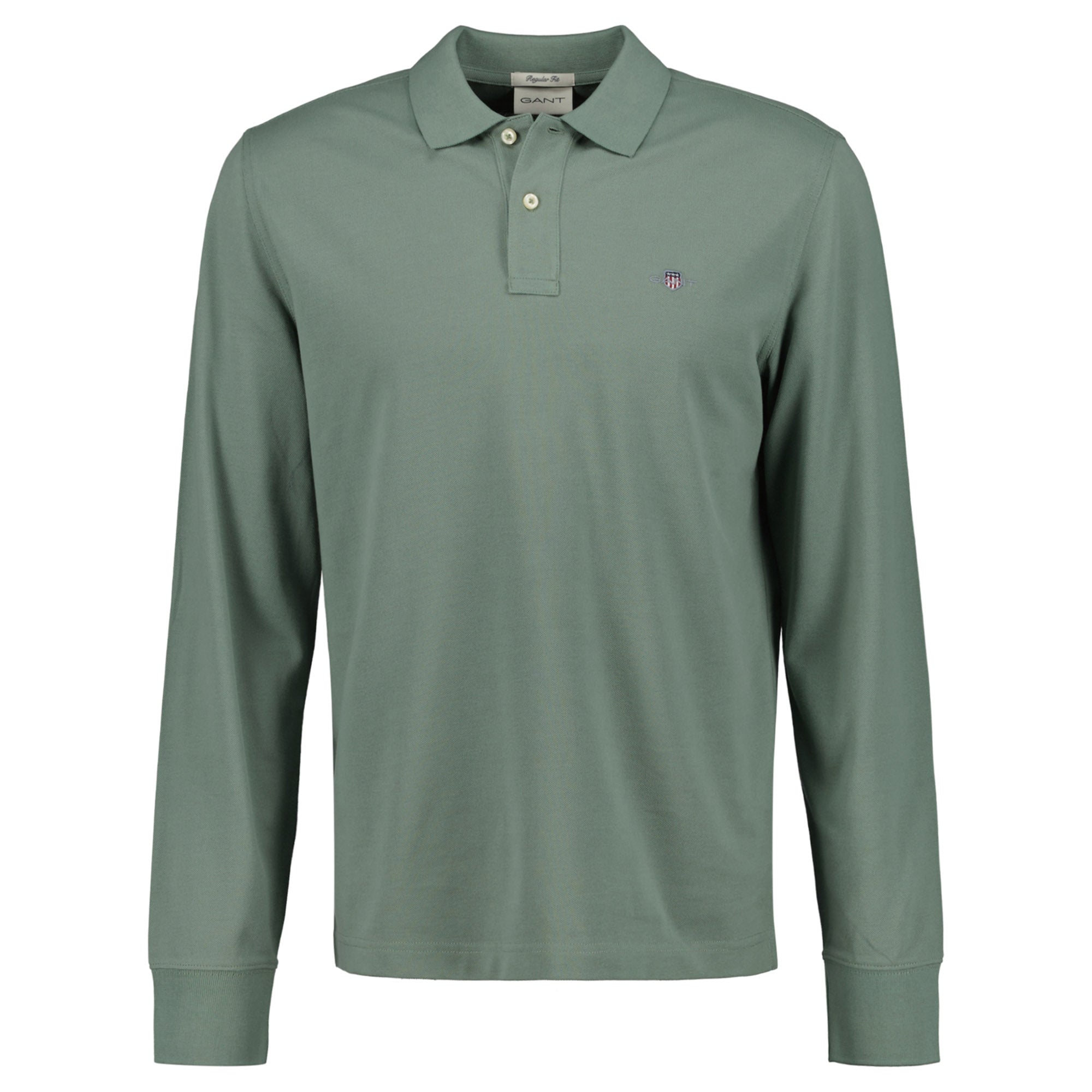 GANT Herren Poloshirt - REGULAR SHIELD LONGSLEEVE PIQUE RUGGER, Langarm, Logo