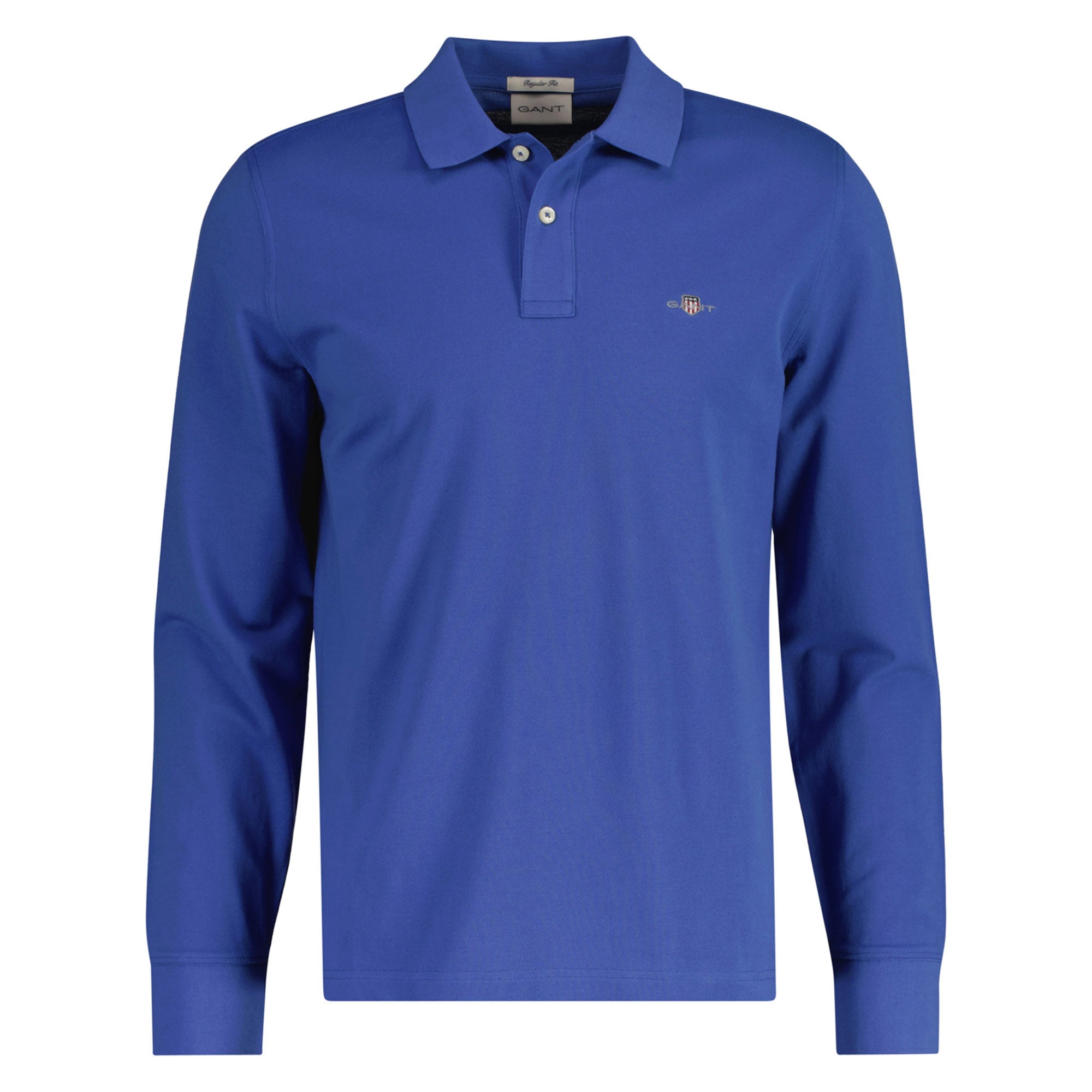 GANT Herren Poloshirt - REGULAR SHIELD LONGSLEEVE PIQUE RUGGER, Langarm, Logo