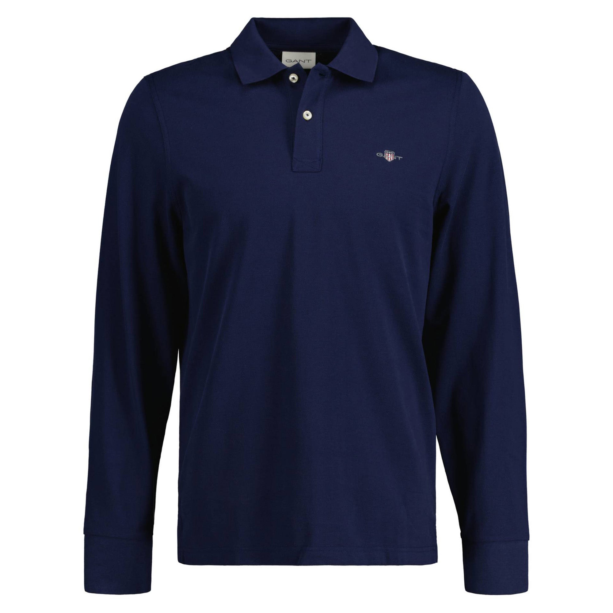 GANT Herren Poloshirt - REGULAR SHIELD LONGSLEEVE PIQUE RUGGER, Langarm, Logo