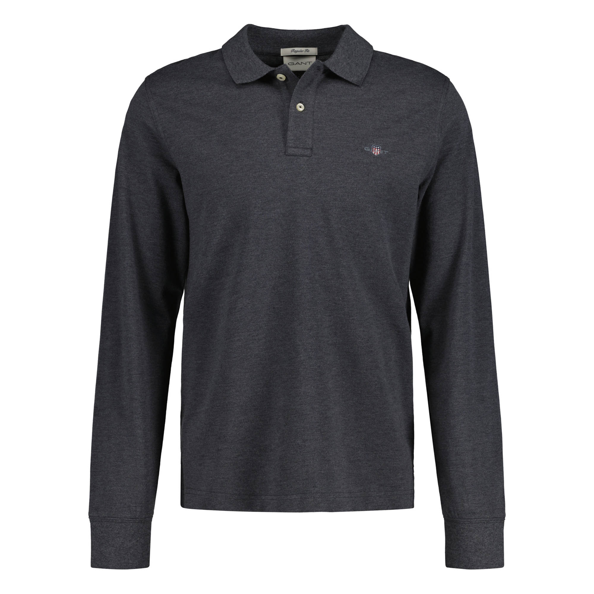 GANT Herren Poloshirt - REGULAR SHIELD LONGSLEEVE PIQUE RUGGER, Langarm, Logo