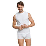 SCHIESSER Men's Undershirts, 4-Pack - ‘Essentials’, Muscle Shirt, Round Neck, Cotton