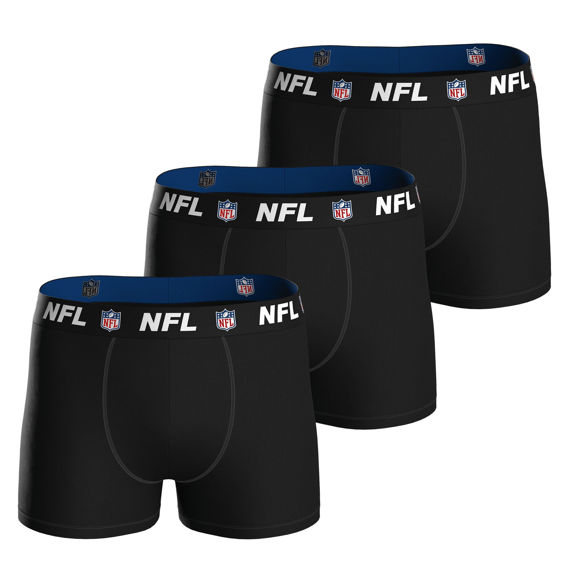 NFL Herren Boxershorts, 3er Pack - NFL Shield 3Pack Boxers, Baumwoll-Stretch, Logobund