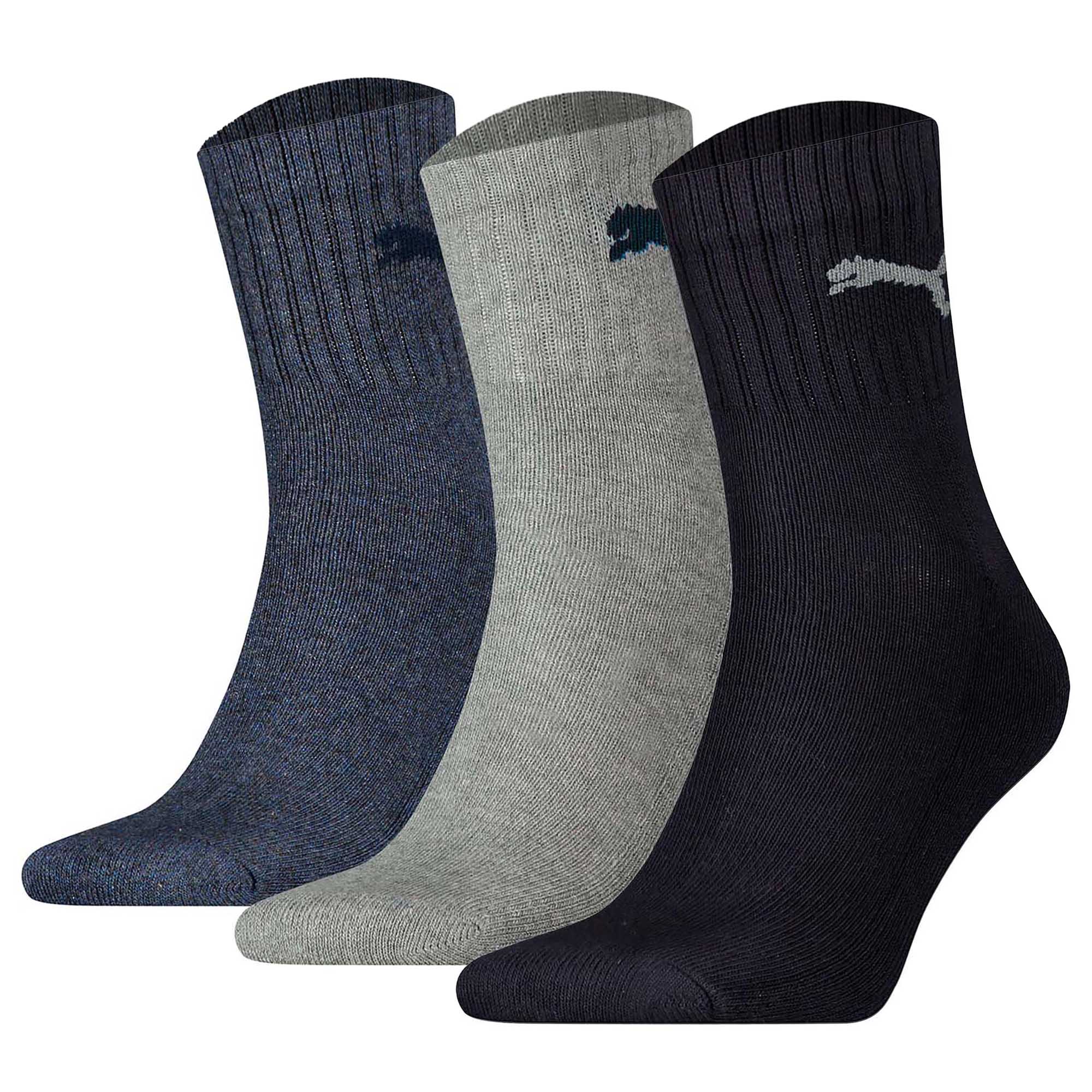 PUMA Unisex Sportsocken, 3 Paar - Short Crew Socks, Tennissocken, einfarbig