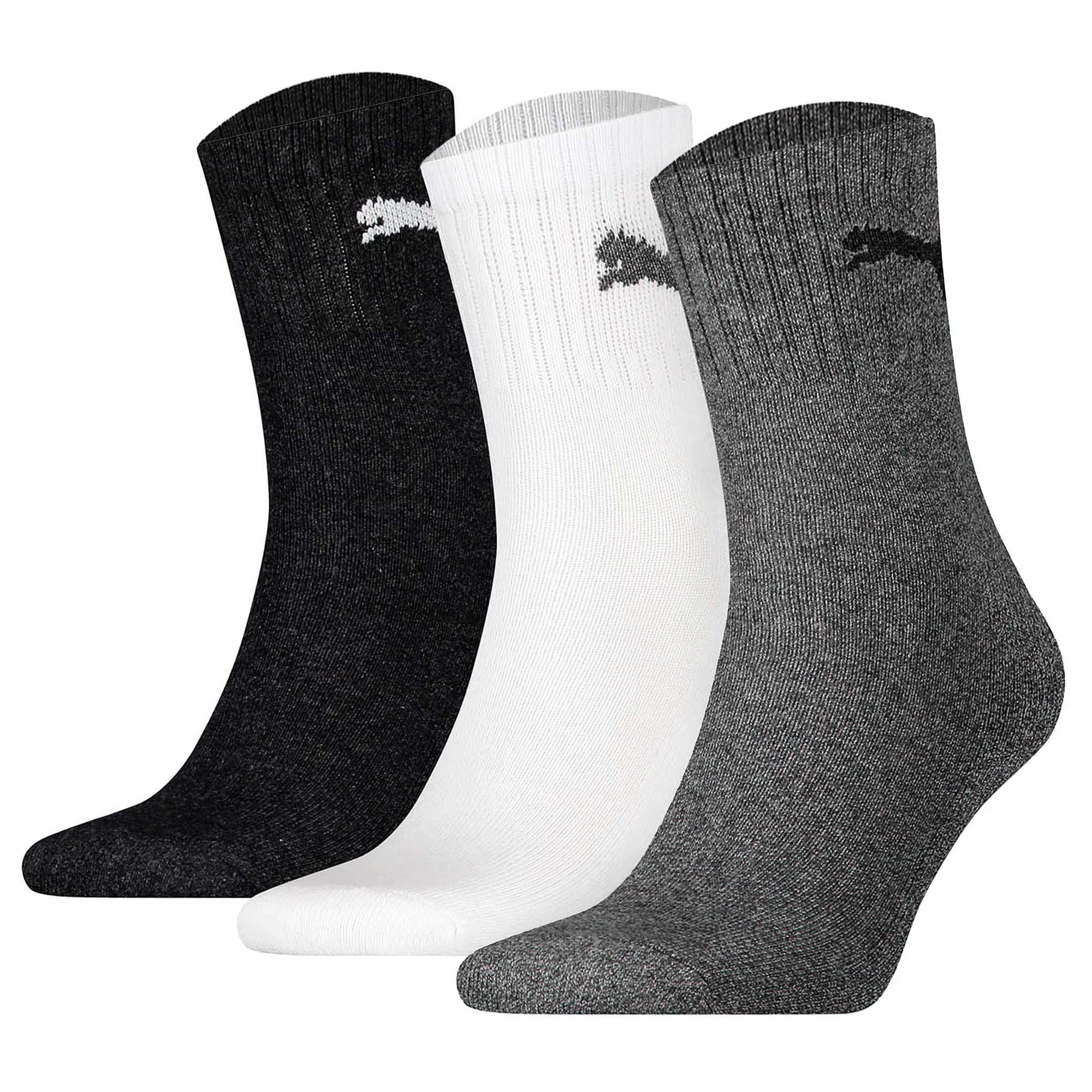 PUMA Unisex Sportsocken, 3 Paar - Short Crew Socks, Tennissocken, einfarbig