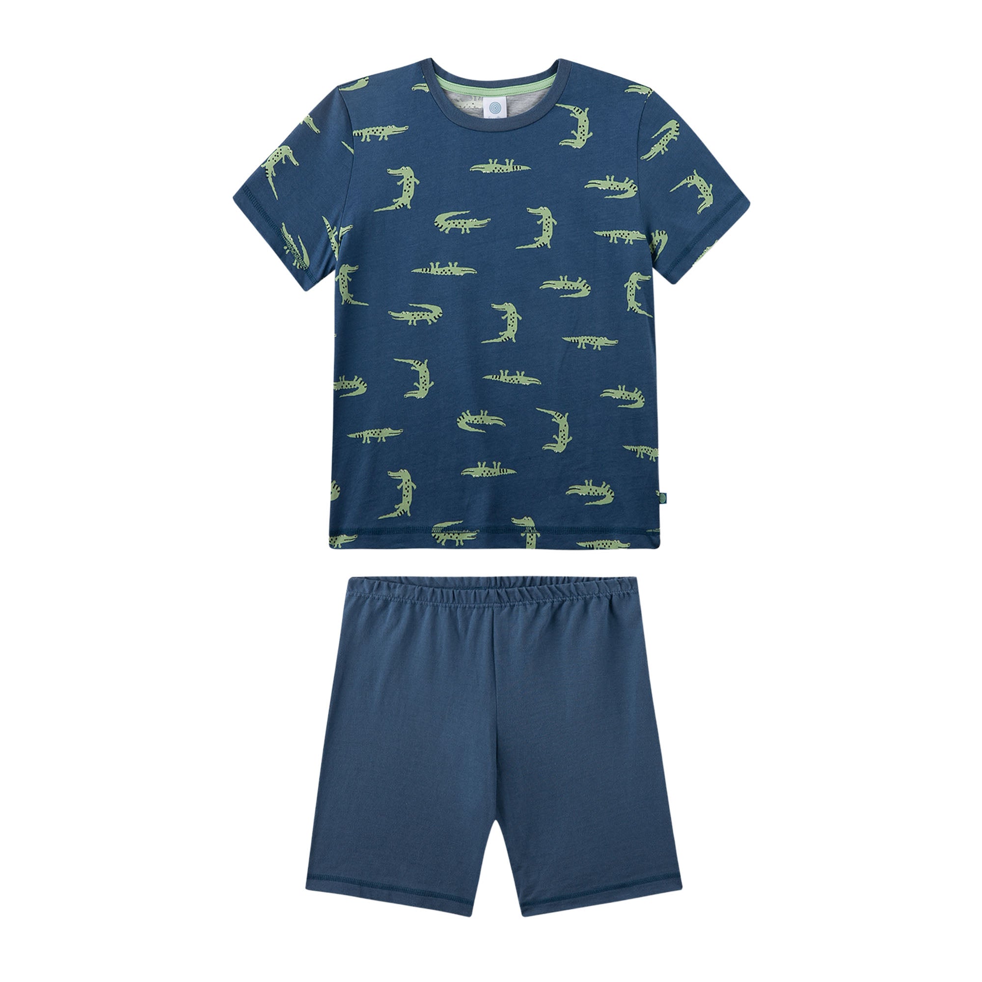 Sanetta Jungen Schlafanzug, kurz - Kids, Krokodil, Pyjama, Single Jersey