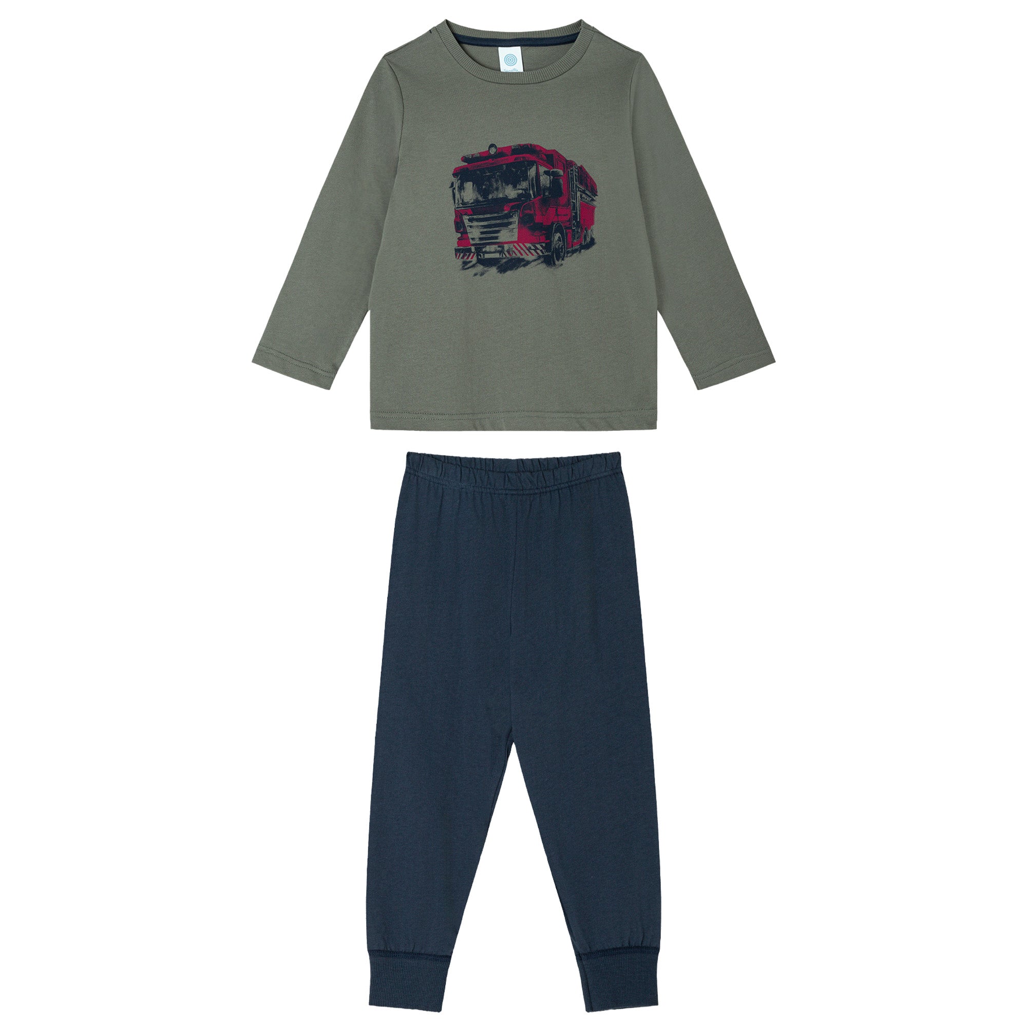 Sanetta Boys Long Pyjamas - Kids, Fire Engine, Single Jersey, Pyjama Set