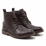 Levi's men's boots - Track, ankle boots, boots, leather, logo, lacing, solid colour