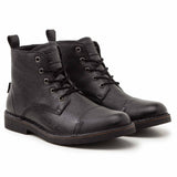 Levi's men's boots - Track, ankle boots, boots, leather, logo, lacing, solid colour