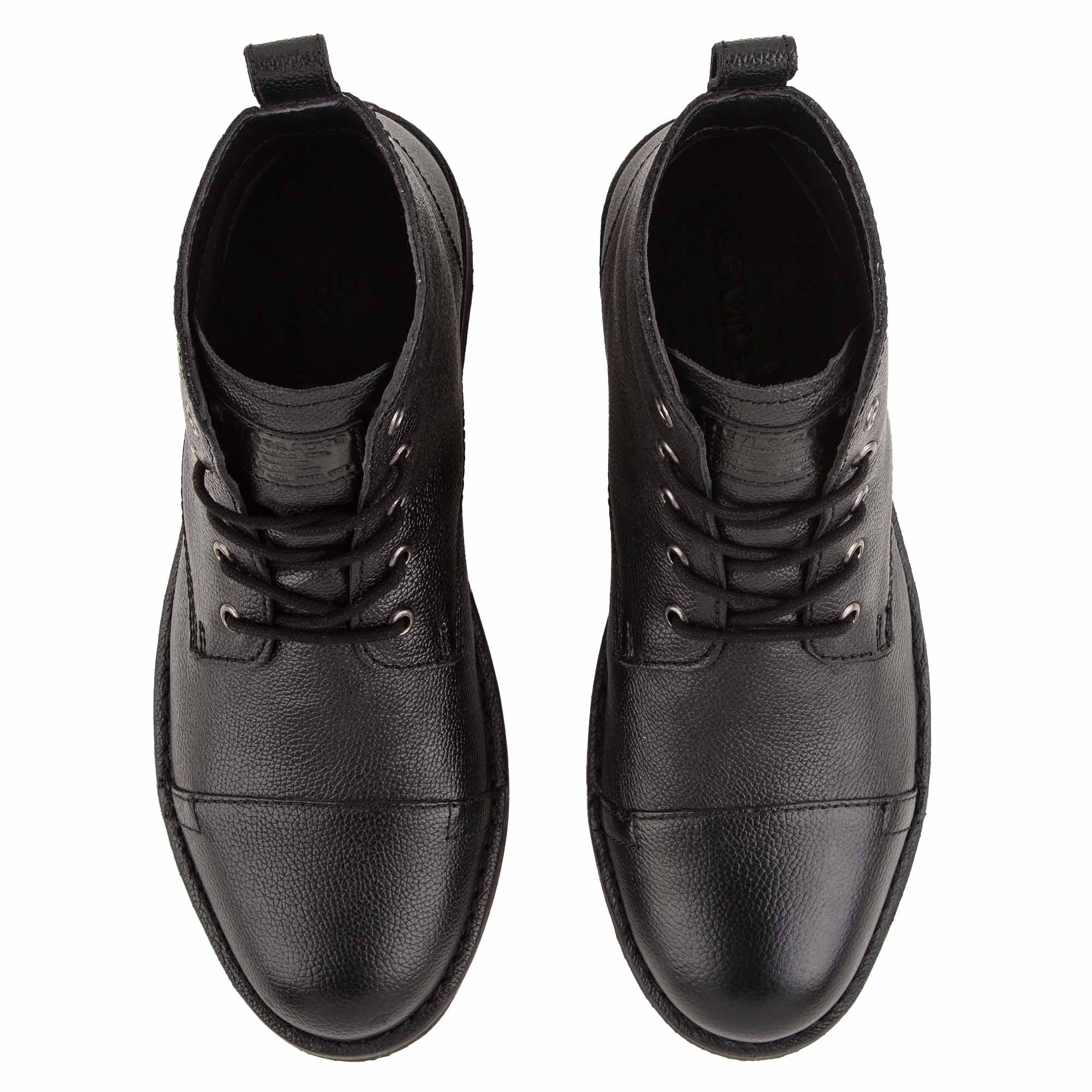 Levi's men's boots - Track, ankle boots, boots, leather, logo, lacing, solid colour