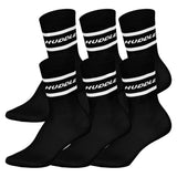 HUDDLE Unisex Socks, 6-Pack – Stripes, Logo, Crew, Sports Socks, Solid Color