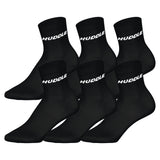HUDDLE Unisex Socks, 6-Pack - Basic, Logo, Short Crew, Sports Socks, Solid Color