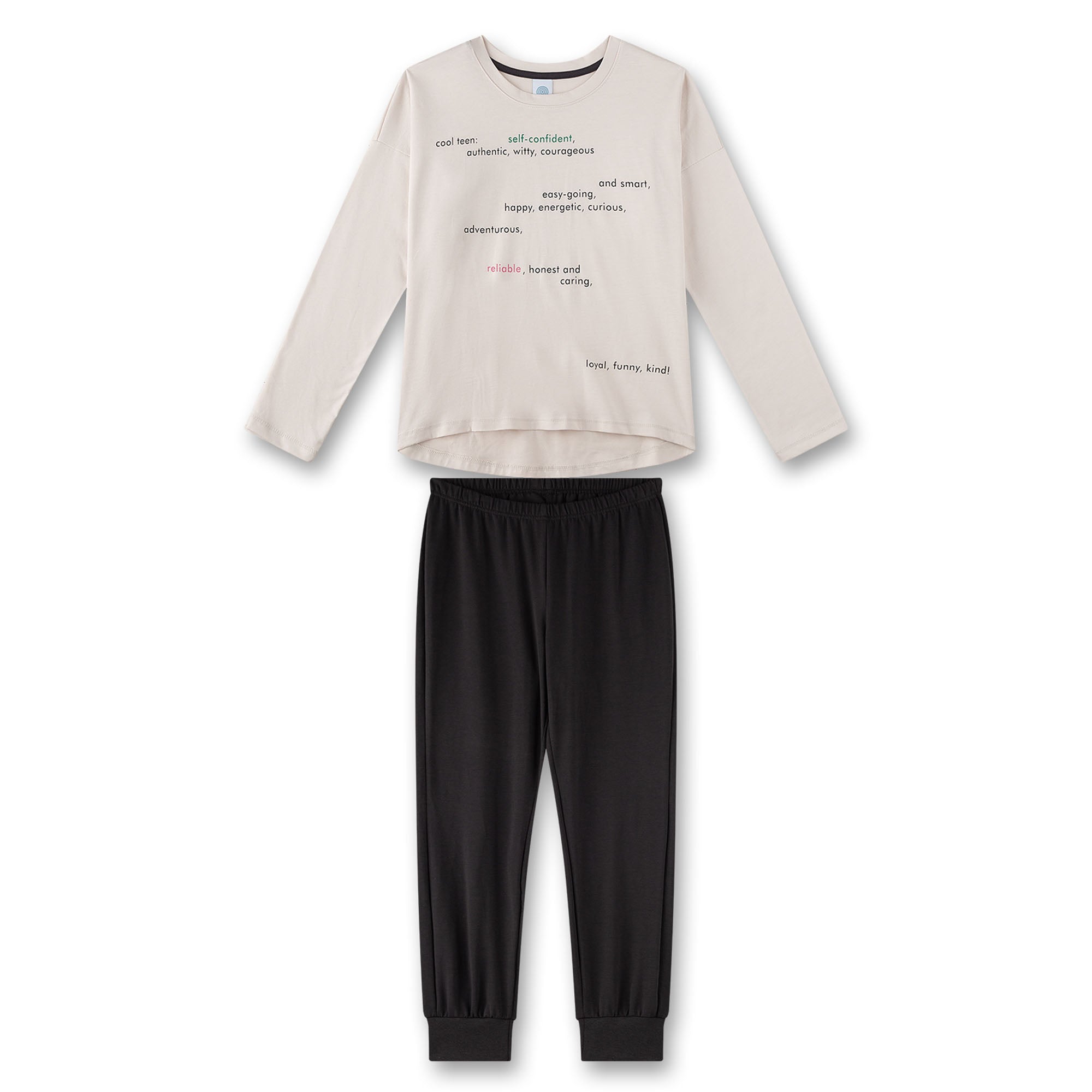 Sanetta Mädchen Schlafanzug, 2-tlg. Set - lang, Pyjama, Baumwolle, Motiv