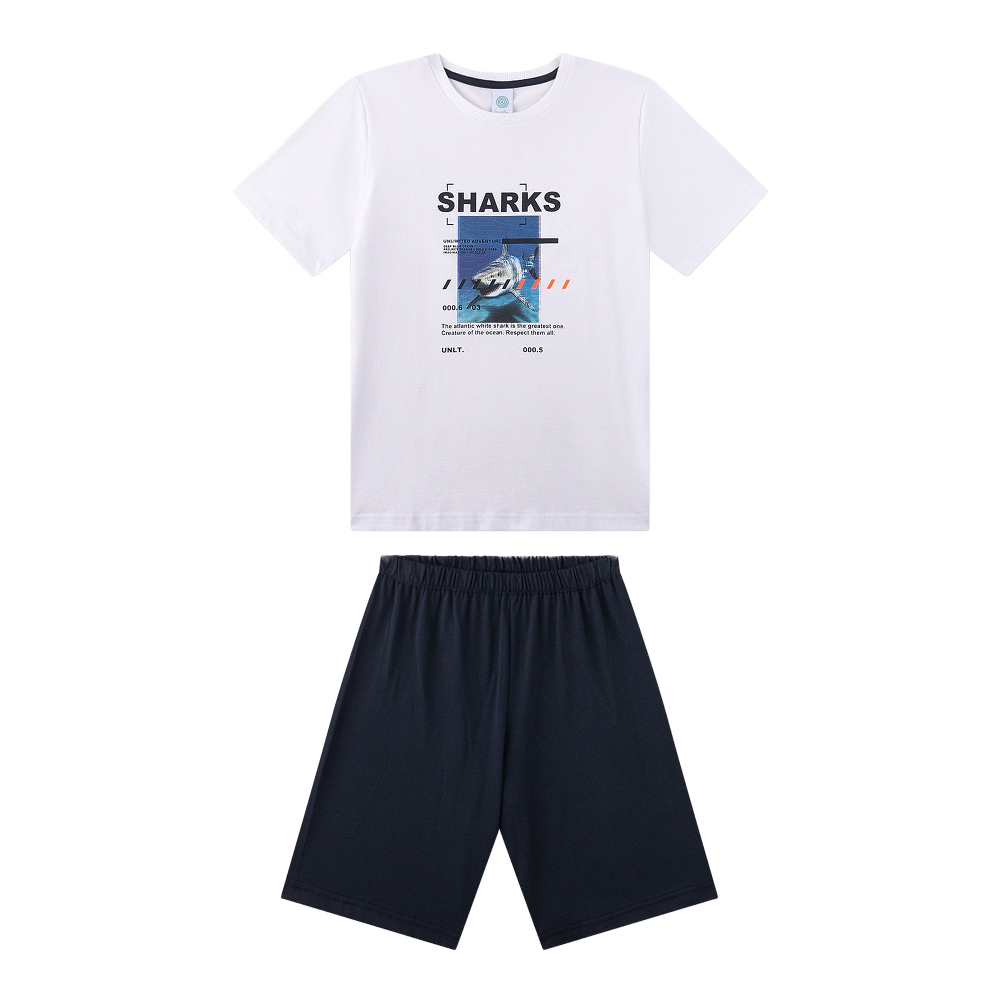 Sanetta Boys Pyjamas, short - teens, sharks, pyjamas, single jersey, cotton