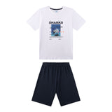 Sanetta Boys Pyjamas, short - teens, sharks, pyjamas, single jersey, cotton