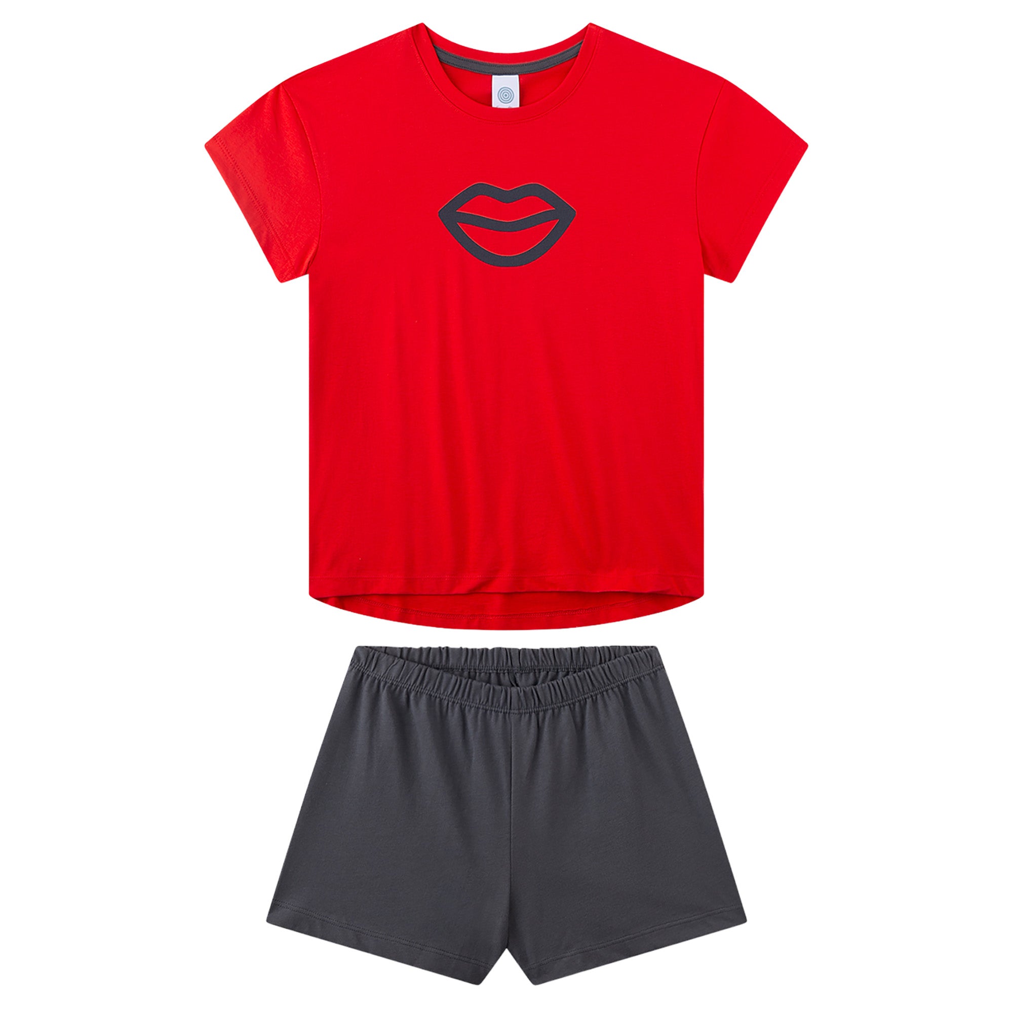 Sanetta Girls Pyjamas, short - teens, Kiss, single jersey, cotton
