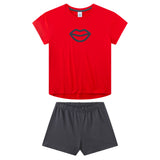 Sanetta Girls Pyjamas, short - teens, Kiss, single jersey, cotton