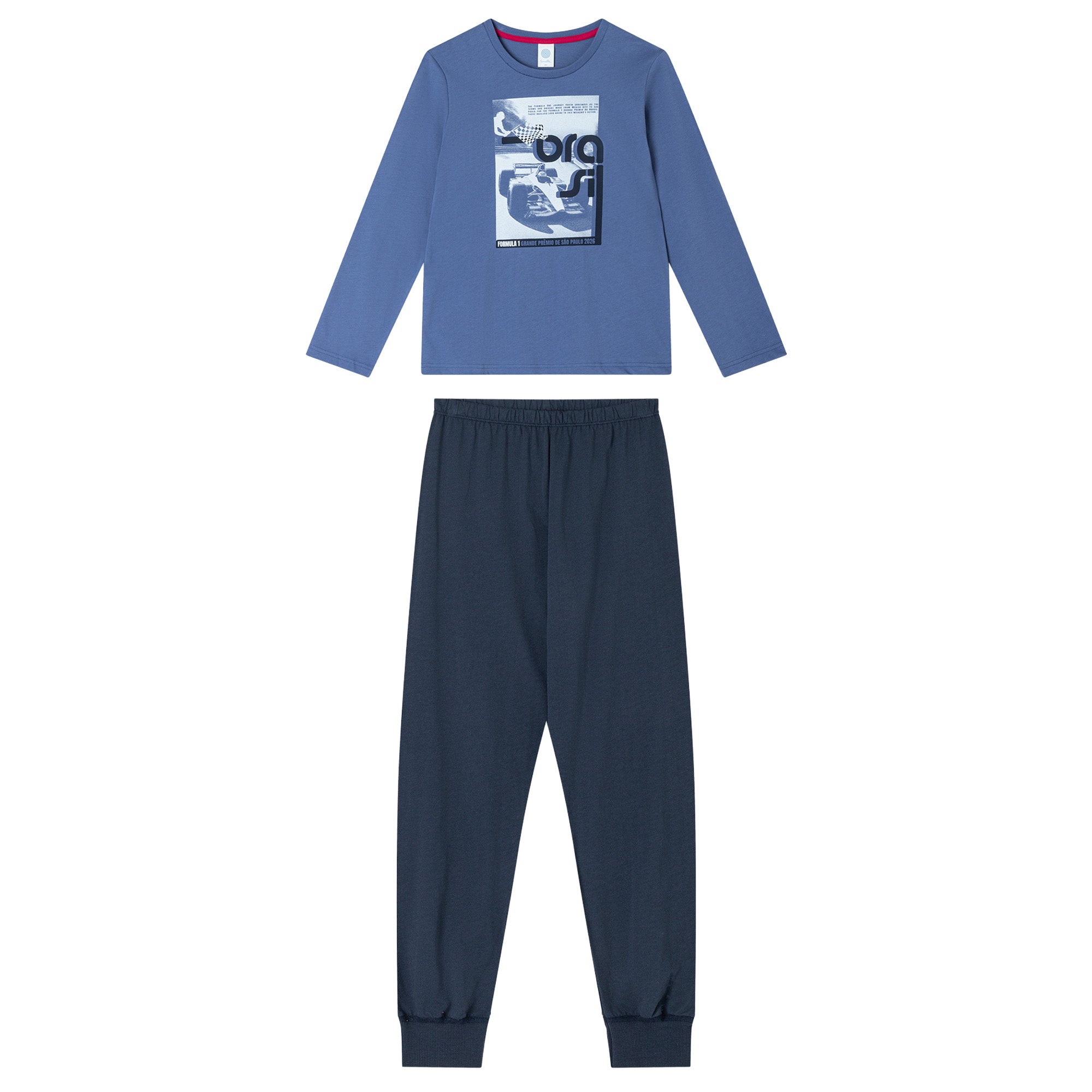 Sanetta Boys Long Pyjamas - Teens, Formula 1, Racing Driver, Single Jersey, Pyjama Set, Cotton