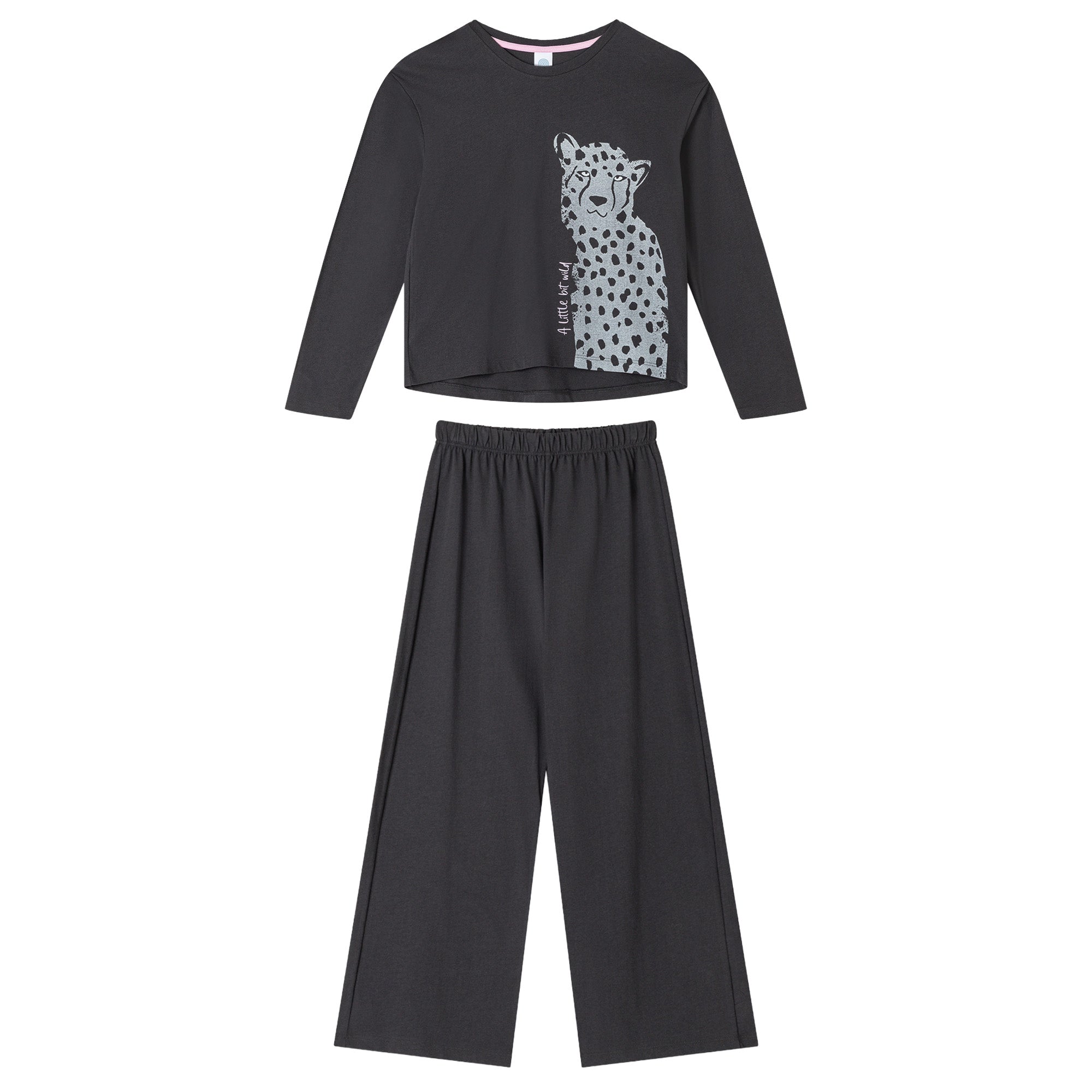 Sanetta Girls Long Pyjamas - Teens, Leopard, Single Jersey, Pyjama Set, Cotton