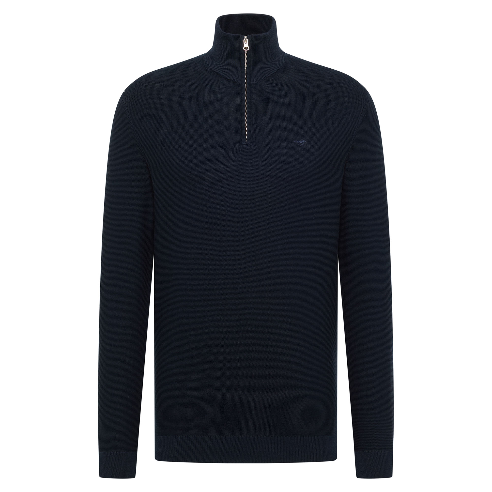 MUSTANG Men’s Knitted Sweater - Everett, Troyer Zip Collar, Regular Fit, Cotton