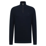 MUSTANG Men’s Knitted Sweater - Everett, Troyer Zip Collar, Regular Fit, Cotton