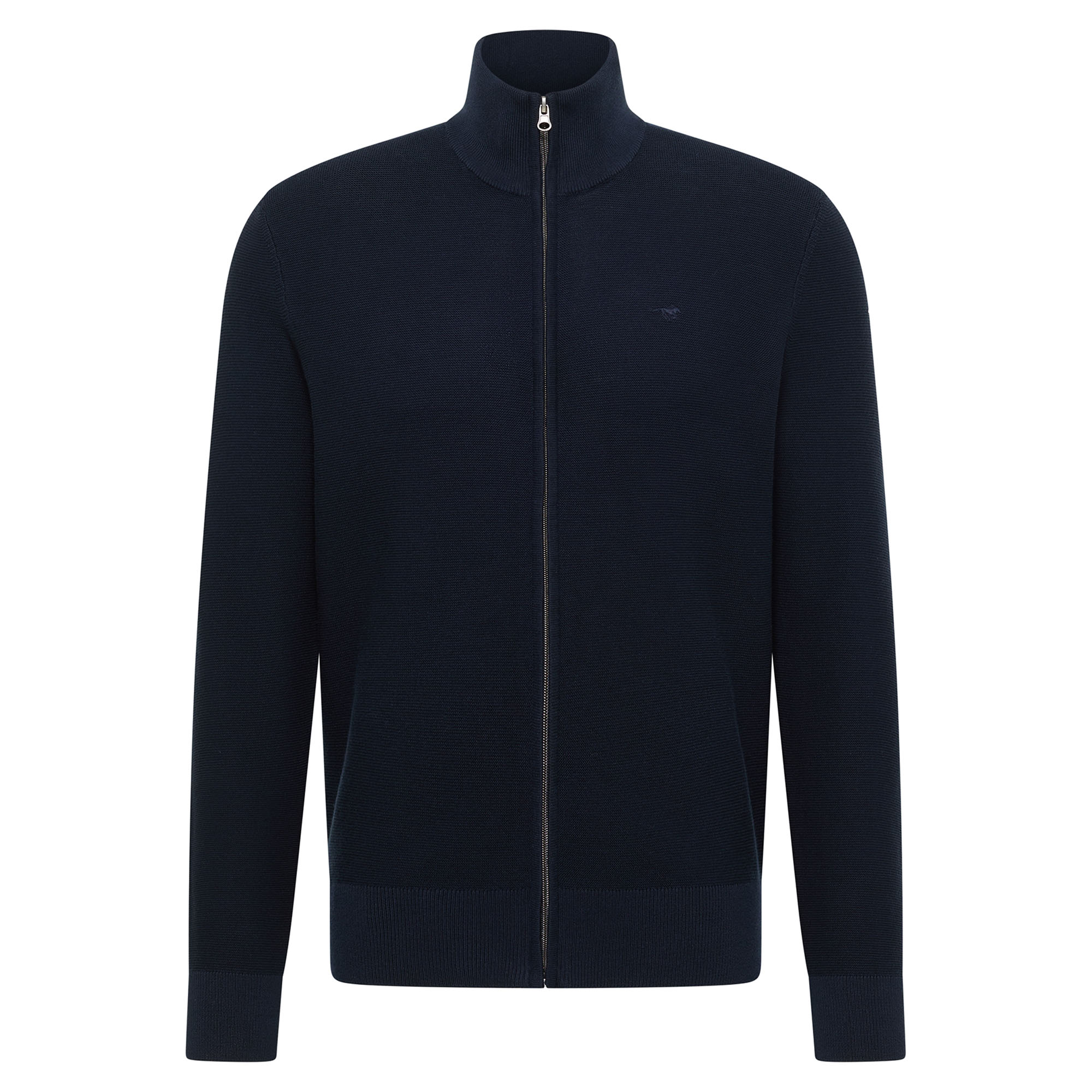 MUSTANG Men’s Knitted Cardigan - Escondido, Stand-Up Collar, Zip, Regular Fit, Cotton