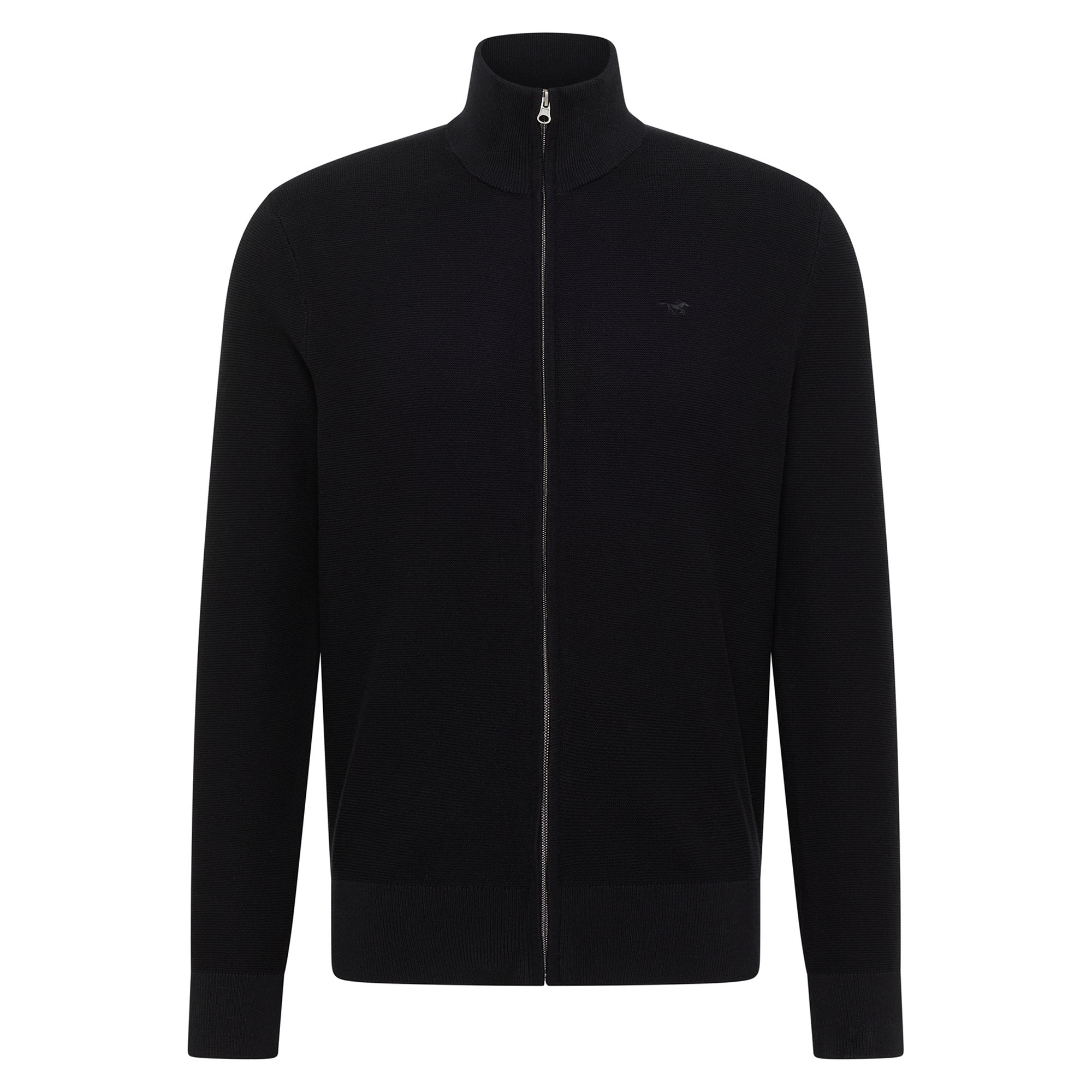 MUSTANG Herren Strickjacke - Escondido, Stehkragen, Zip, Regular Fit, Baumwolle