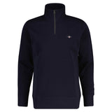 GANT Herren Sweatshirt - SHIELD HALF ZIP SWEAT, Stehkragen, Regular Fit, Logo-Stickerei, Baumwollmix
