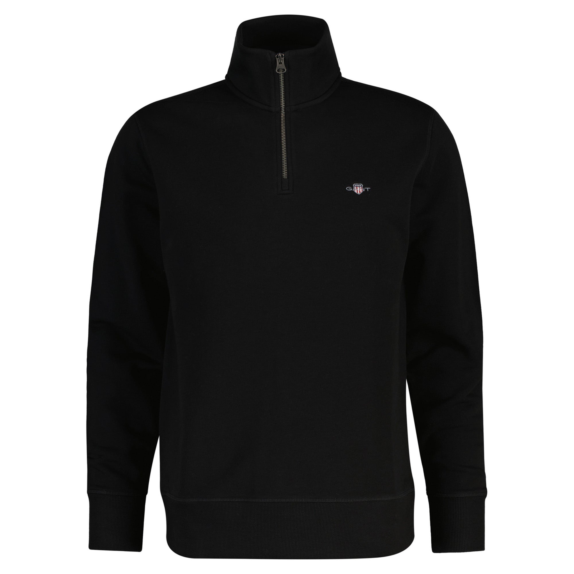 GANT Herren Sweatshirt - SHIELD HALF ZIP SWEAT, Stehkragen, Regular Fit, Logo-Stickerei, Baumwollmix